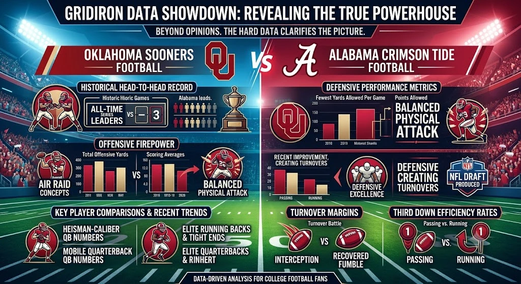 oklahoma sooners football vs alabama crimson tide football stats