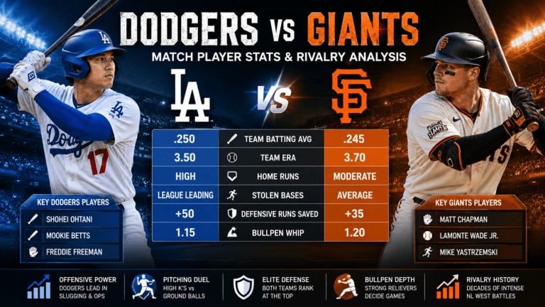 Dodgers vs San Francisco Giants Match Player Stats