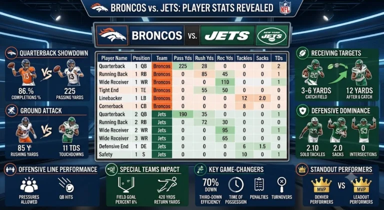 Denver Broncos vs New York Jets Match Player Stats