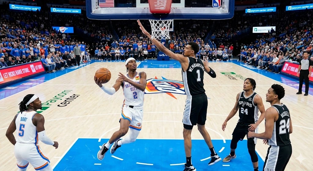 Oklahoma City Thunder vs San Antonio Spurs Match Player Stats