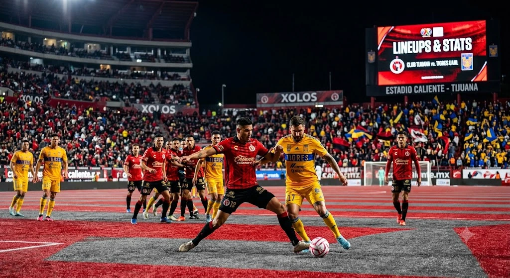 Club Tijuana vs Tigres UANL Lineups