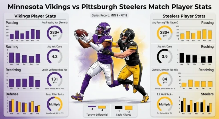 Minnesota Vikings vs Pittsburgh Steelers Match Player Stats