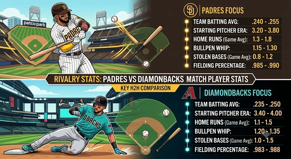 Padres vs Diamondbacks Match Player Stats