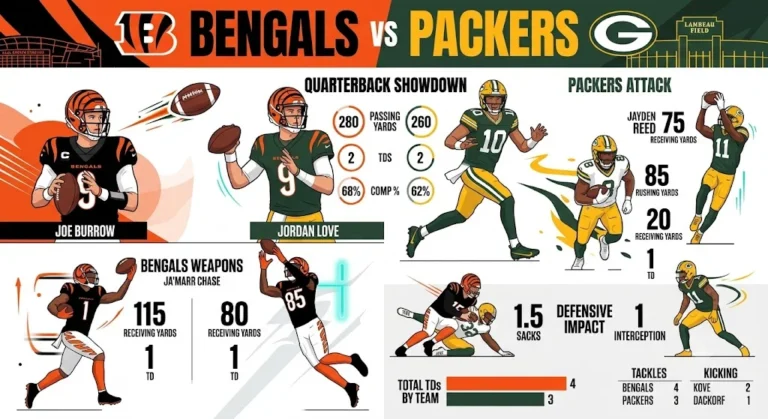 Bengals vs Green Bay Packers Match Player Stats