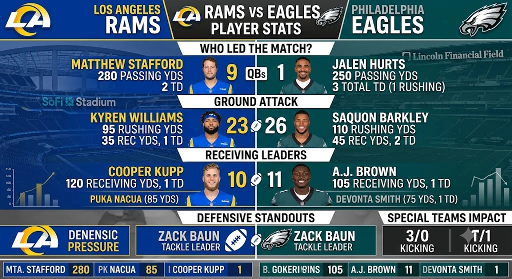 Los Angeles Rams vs Philadelphia Eagles Match Player Stats