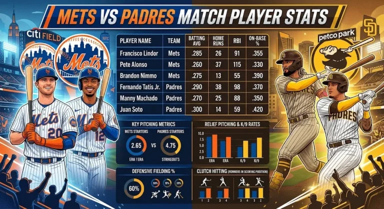 Mets vs Padres Match Player Stats