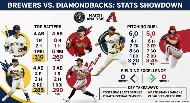 Milwaukee Brewers vs Arizona Diamondbacks Match Player Stats