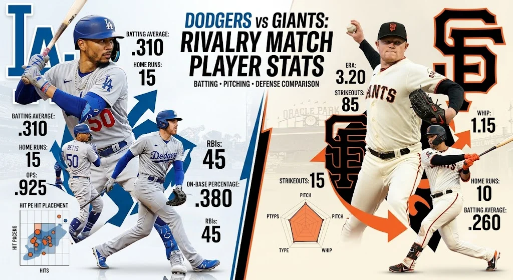 Dodgers Vs San Francisco Giants Match Player Stats