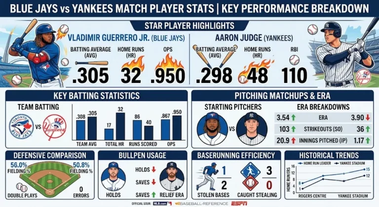 Toronto Blue Jays vs New York Yankees Match Player Stats