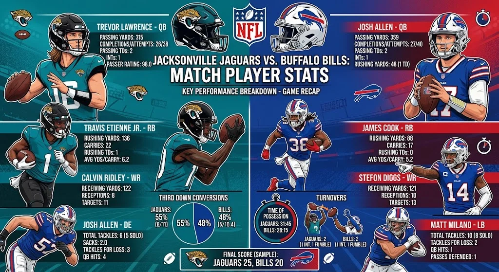 Jacksonville Jaguars vs Buffalo Bills Match Player Stats