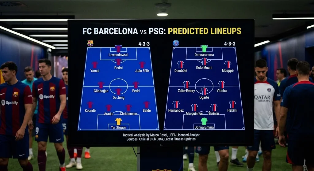 FC Barcelona vs PSG Lineups