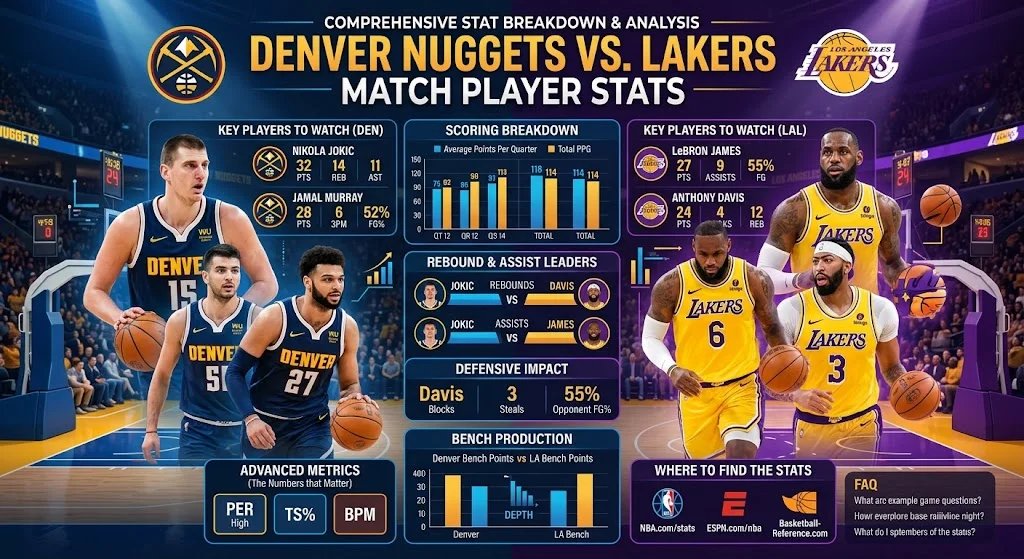 Denver Nuggets vs Lakers Match Player Stats
