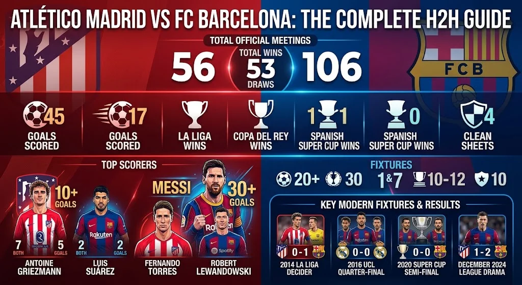 Atlético Madrid vs FC Barcelona Stats